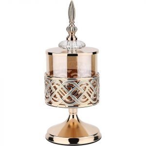 Leway Schwibbogen »Kerzenhalter aus Glas Gold Kerzenständer Stumpenkerzen Metall für Hochzeit Esstisch Badezimmer Tischdeko Geburtstag Party Deko,…