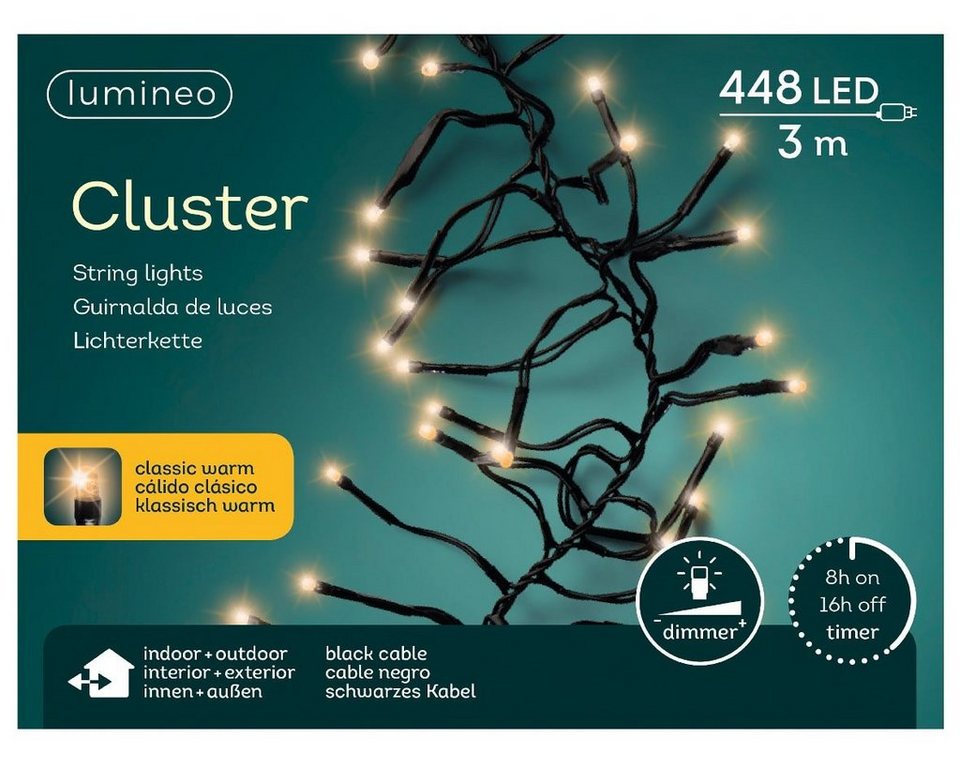 ️Lumineo LED-Lichterkette »Lumineo Lichterkette Cluster 448 LED's 3 M ...