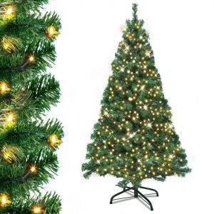 LZQ Künstlicher Weihnachtsbaum »PVC Künstlicher Weihnachtsbaum mit LED Lichterkette«, (120 cm, Mit Warmweiß Licht)
