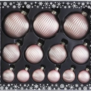 MAGIC by Inge Weihnachtsbaumkugel »Pearly Rose« (13 St), hochwertiger Echtglas-Weihnachtsschmuck, Strukturkugeln, Ø 4/6/8 cm