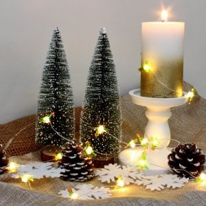 MARELIDA LED-Lichterkette »LED Draht Lichterkette Tannenbaum Weihnachtsdeko Acryl 20LED L: 1,9m Batterie«, 20-flammig