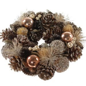 matches21 HOME & HOBBY Adventskranz »Adventskranz Dekokranz Tannenzweige braun kupfer 25 cm«