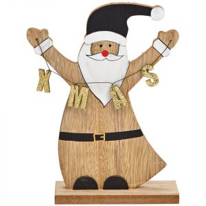 matches21 HOME & HOBBY Dekofigur »Nikolaus & XMAS Buchstaben Weihnachtsdeko Holz 18 cm« (1 St)