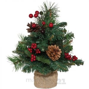 matches21 HOME & HOBBY Künstlicher Weihnachtsbaum »Kleiner Weihnachtsbaum rot geschmückt 30 cm«, Dekoriert