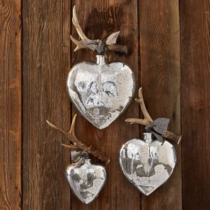 Mirabeau Christbaumschmuck »Weihnachtsschmuck 3er Set de bon coeur antiksilber«