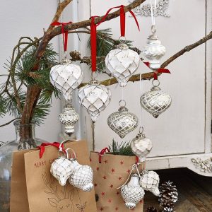 Mirabeau Christbaumschmuck »Weihnachtsschmuck 6er Set Appilly weiß/silber«