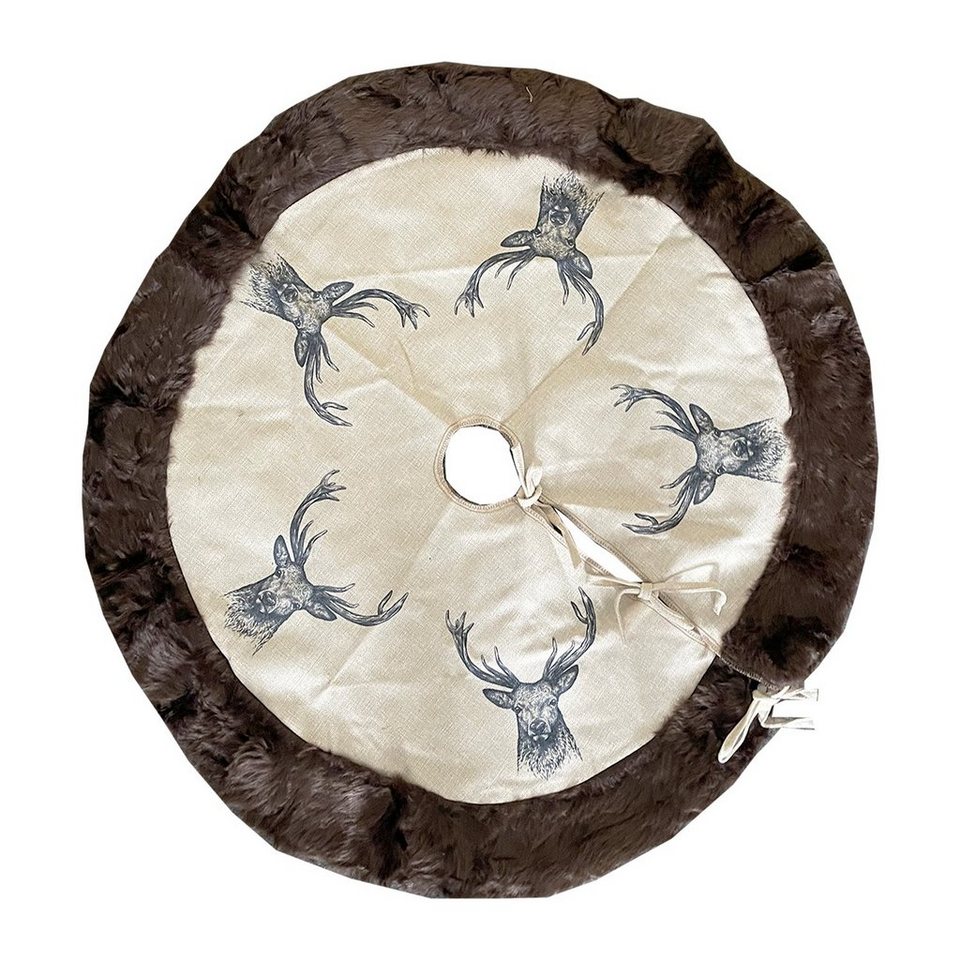 Mojawo Weihnachtsbaumklammer »Christbaumdecke Weihnachtsdecke Baumdecke Tannenbaum Decke Kunst-Fellrand Ø85cm«