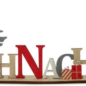 my home Deko-Schriftzug »Yvonne« (1 St), aus Holz, mit Nussknacker, Rehkitz, Baum und Geschenken, H. ca. 15 cm