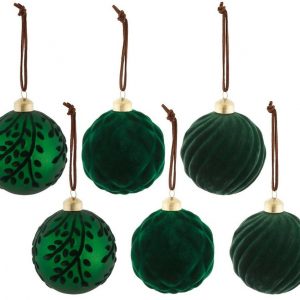 my home Weihnachtsbaumkugel (6 St), mit Samtdekoration