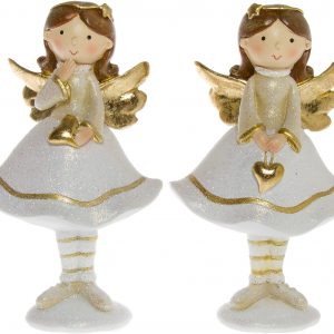Myflair Möbel & Accessoires Engelfigur »Mit Herz«, (Set, 2 St.), aus Polyresin, Höhe ca. 15,5 cm