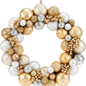 Natura Balance Tischkranz »Weihnachten Deko Türkranz Kranz Tisch handarbeit 30cm Fenster Tischdeko Kugeln«, mit Kokos umwickelt