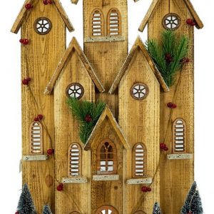 NOOR LIVING Weihnachtshaus, Kirche mit integrierter LED-Beleuchtung, Höhe 73 cm