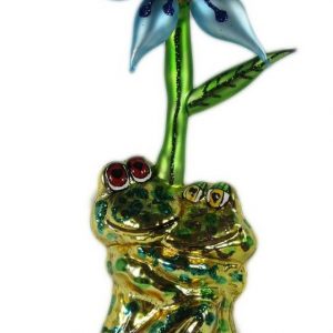 Nostalgie Christbaumschmuck Thüringen Christbaumschmuck »Froschliebe mit Blume« (1-tlg), Handarbeit