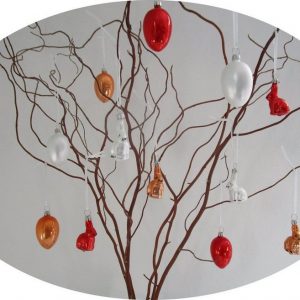 Nostalgie Christbaumschmuck Thüringen Osterei »Niedlicher Osterschmuck Glas apricot 5cm MADE IN GERMANY« (12 St)