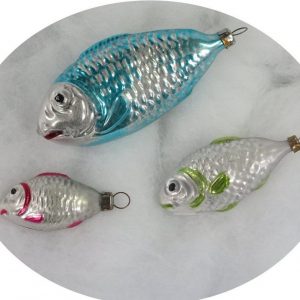 Nostalgie Christbaumschmuck UG Christbaumschmuck (3-tlg), „Nostalgisches Set: 3 bunte Fische „