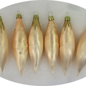 Nostalgie Christbaumschmuck UG Christbaumschmuck (6-tlg), „Oliven 11cm, Eislack champagner „