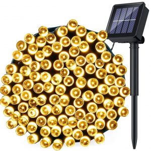 Oneid LED-Lichterkette »100 LED Solarbetriebene Solar Lichterketten 10m Außenbeleuchtung Wasserdichte Weihnachtslichterkette für Weihnachtsbaum…