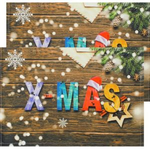 Platzset, »Tischsets Textil CLOTH Weihnachtsdeko XMAS Holz 2er 45x30 cm«, matches21 HOME & HOBBY