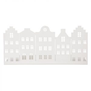 Posiwio Weihnachtsbaumkugel »Häuserleiste TOWN weiß L38cm Dekoleiste mit Häusern aus Metall Haussilhoutte«