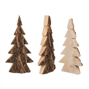 ReWu Dekoobjekt »Weihnachtliche Dekotanne mit Baumrinde« (Einteilig), Aus Fichtenholz 30 x 16 cm