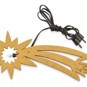 RIFFELMACHER & WEINBERGER Krippen-Zubehör »LED Komet aus Holz 12cm mit 4.5V Anschluss 78296, Gold – Bethlehem Stern« (1 St)