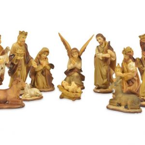 RIFFELMACHER & WEINBERGER Krippenfigur »Set „Natur“ 7-9 cm, 12-tlg. Basic Traditionell – 78313 – Weihnachtskrippe« (12 St), Handbemalt