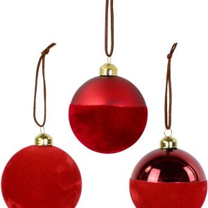 RIFFELMACHER & WEINBERGER Weihnachtsbaumkugel (3 St), Ø ca. 8 cm, aus Glas mit Samtdekoration