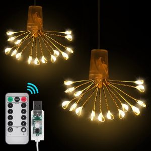 Rosnek LED-Lichterkette »Batterie/USB,Feuerwerk,Warmweiß,mit Fernbedienung,Weihnachten Garten Deko«