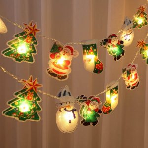 Rosnek LED-Lichterkette »Weihnachtsmann, Schneemann, für Weihnachtsbaum Neujahr Party Garten Haus Dekoration«