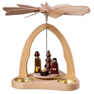 SAICO Original Weihnachtspyramide »Tischpyramide Christi Geburt für 3 Teelichte«, Höhe ca. 20cm, Durchmesser ca. 21cm