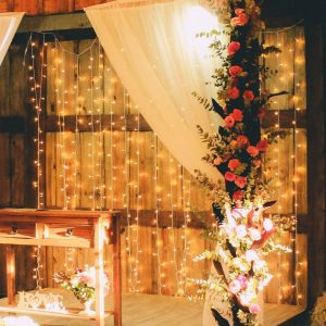 Salcar LED-Lichterkette »3m LED Lichterkette Außen Strom Weihnachten Lichtervorhang Innen Weihnachten Beleuchtung Warmweiß«, IP44 mit 8…