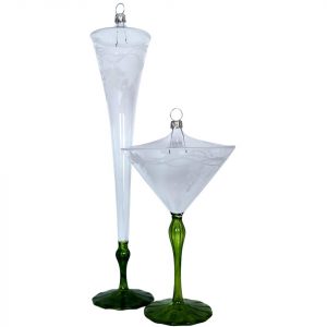 Schatzhauser Christbaumschmuck »Gläser-Set, Sektglas und Weinglas« (2-tlg), mundgeblasen, handbemalt