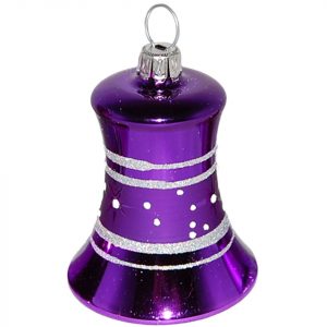 Schatzhauser Christbaumschmuck »Glocke lila glänzend Ø 4cm x 5cm« (1-tlg), mundgeblasen, handbemalt