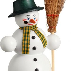 Seiffener Volkskunst Räuchermännchen »12214, Schneemann mit Besen«, Größe ca. 16 cm – Made in Germany