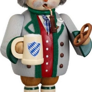Seiffener Volkskunst Räuchermännchen »Räuchermännchen Gemütlicher Typ Bayer Holz 19 cm Erzgebirge Holzkunst Handarbeit Weihnachtsdekoration«,…