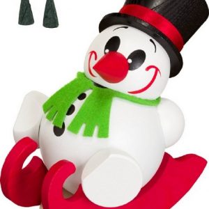 Seiffener Volkskunst Räuchermännchen »Räuchermännchen Kugelfigur Cool Man fährt Schlitten inkl. 2 Räucherkerzen Holz 10 cm Erzgebirge Holzkunst…