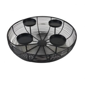 sesua Adventskranz »Metallschale schwarz Ø 36 cm Tischdeko Advent Weihnachten«