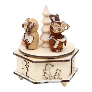 SIGRO Dekoobjekt »Holz Spieldose, 2-fach sortiert Eulenfiguren«