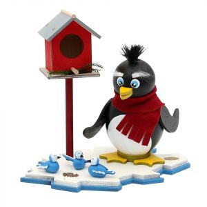 SIGRO Räuchermännchen »Holz Räucher-Pinguin Pit am Vogelhaus«