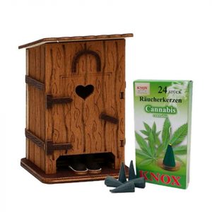 SIGRO Räuchermännchen »Holz Räucherhütte Stilles Örtchen«