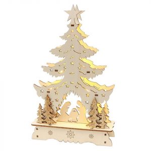 SIGRO Schwibbogen »Holz Laserbaum Heilige Familie«