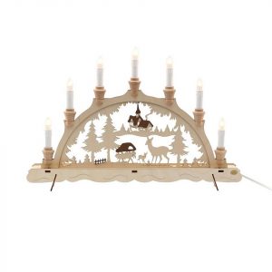SIGRO Schwibbogen »Holz Schwibbogen, Spitzkerzen 3D Reh/Futterkrippe«