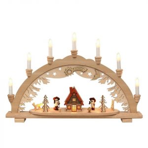 SIGRO Schwibbogen »Holz Schwibbogen, Spitzkerzen Waldidyll«