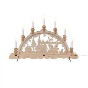 SIGRO Schwibbogen »Holz-Schwibbogen Waldkirche mit Schneemann«