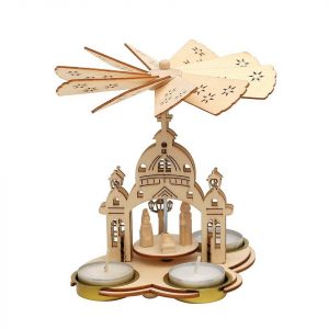 SIGRO Weihnachtspyramide »Holz Teelichtpyramide Kirche«