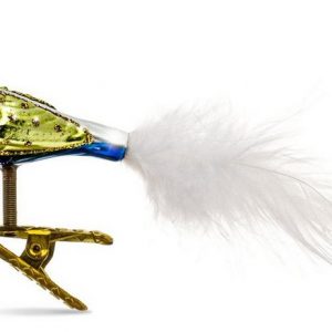 SIKORA Christbaumschmuck »BS193 Glas Ornament / CLIP VOGEL mit Federn weiss grün – L:10cm«