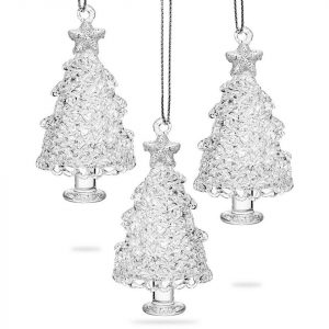 SIKORA Christbaumschmuck »BS453 Weihnachtsbaum Glas Figur Weihnachtsbaum Anhänger 3er Set«