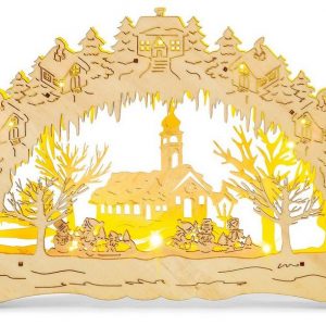 SIKORA Schwibbogen »LB03 Dorfkirche mit LED Beleuchtung«