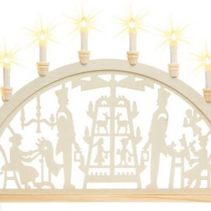 SIKORA Schwibbogen »LB10-10 GUTE STUBE XL mit 10 elektrischen Kerzen Breite ca. 71 cm«