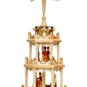 SIKORA Weihnachtspyramide »P3 Tradition aus Holz mit 3 Etagen H:45cm«